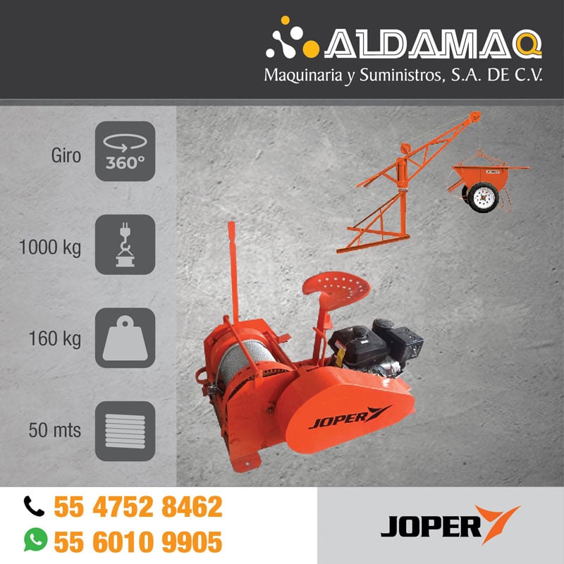 Malacate Joper 1 Tonelada Gasolina