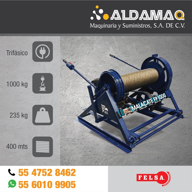 Malacate Felsa 1 Tonelada Motor Eléctrico F1000