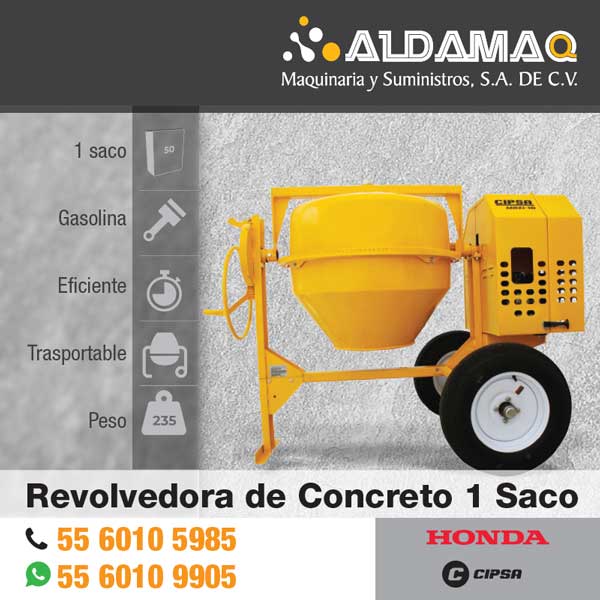 Revolvedoras Concreto Un Saco Cipsa Maxi 10 Honda 9 HP